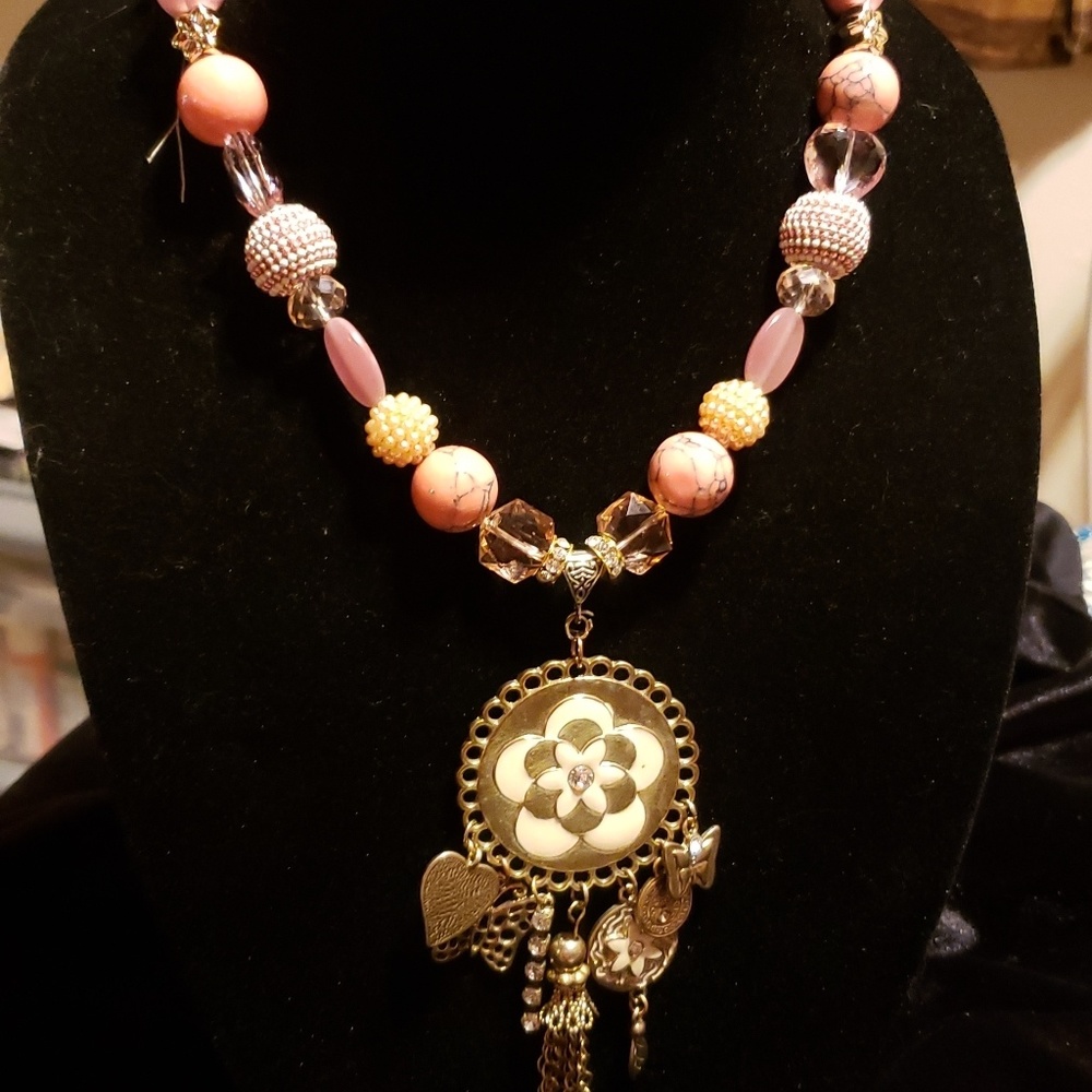 One of a kind handmade beaded necklace
